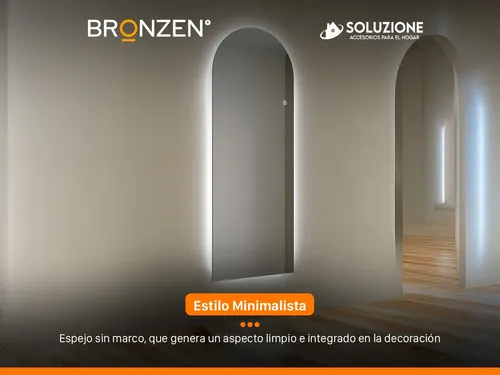 Espejo Forma Medio Premium Luz Led Trasera 165 X 60 Cm