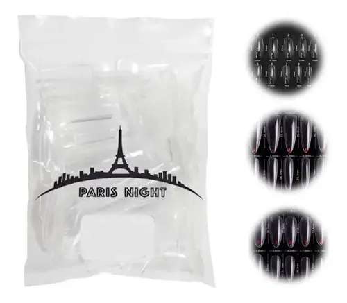 Tips Para Soft Gel Y Press On Nails Paris Night X50 Premium
