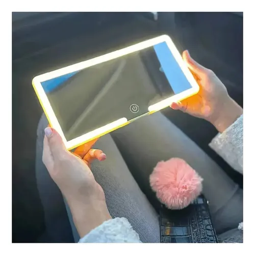 Espejo Oh My Shop Para Visera Auto Con Luz Led Recargable Usb Negro