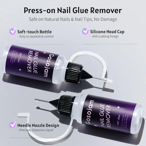 Removedor Sin Acetona Gosojam 2×20 Ml Para Uñas Postizas