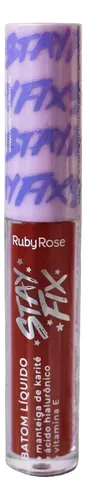 Labial Líquido Matte Ruby Rose Manteca De Karité Stay Fix Color Lucky