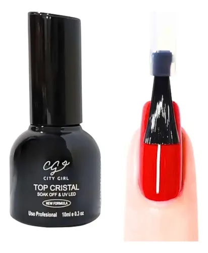 Top Coat Cristal City Girl 10ml Uv/led Brillo Intenso Profes