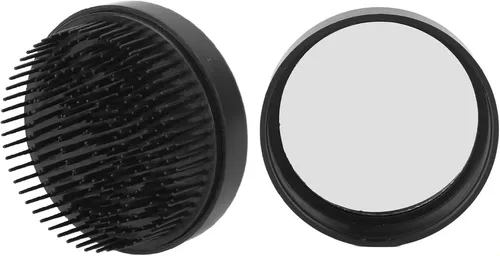 Cepillos Para El Cabello Plegables Con Espejo De Viaje Negro