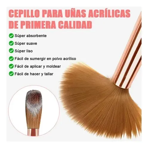 Z Set 6 Pinceles Para Decoración De Uñas Acrílicas Rosa H