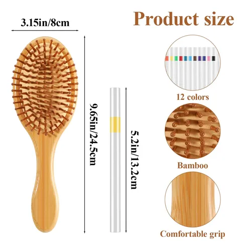 Cepillo De Pelo Kifmurase, 10 Unidades, Bambú, 24,5 Cm, Con