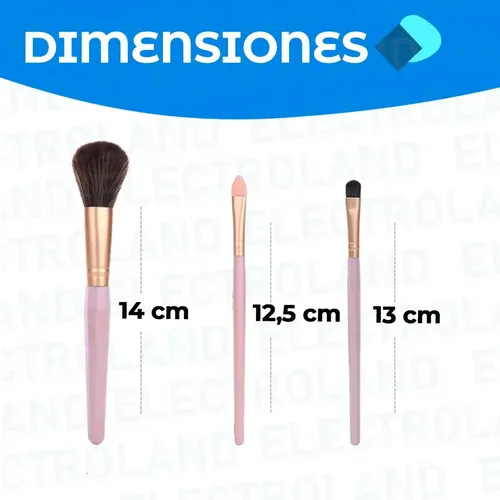 Set 5 Brochas Pinceles Maquillaje Viaje Make Up Profesional