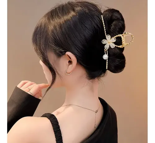 Pinza Para El Pelo Con Forma De Flor De Strass Para Mujer Y