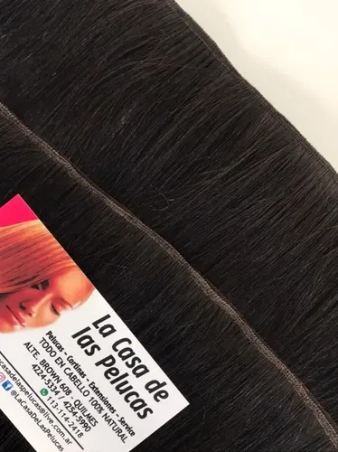 Cortina De Cabello Natural 1metro De 45cm De Largo Castaño