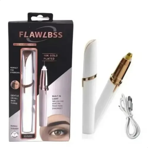 Lapiz Depilador Cortador De Cejas Eléctrico Con Carga Usb Color Blanco