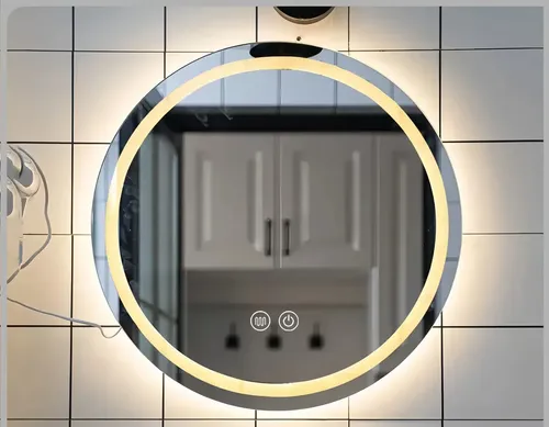 Espejo Circular Led 60cm Touch Antiempañante Luz Fria Calida A-1060