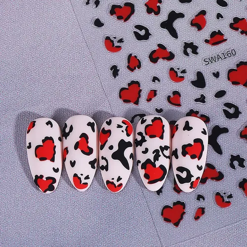 Adhesivos Para Uñas Zaskhld Con Estampado De Leopardo De San