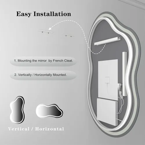 Espejo Baño Led Nube Antivaho Dimmable Luz Blanca 24×36