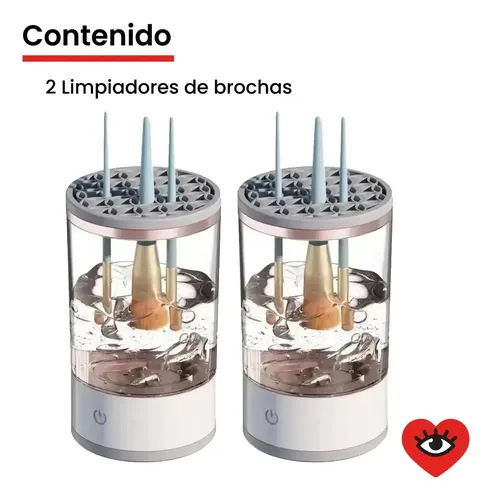 Limpiador Brochas X2 Electrico Recipiente Maquillaje Usb Veoquiero