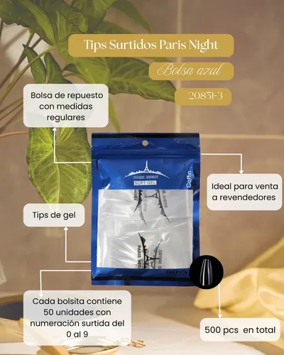 Tips Para Soft Gel Paris Night X500 Coffin