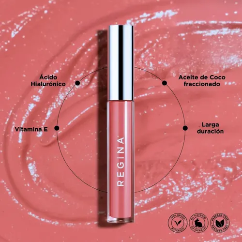 Rubor Líquido Regina Blush con Ácido Hialurónico y Vitamina E Tono Cherry Suave