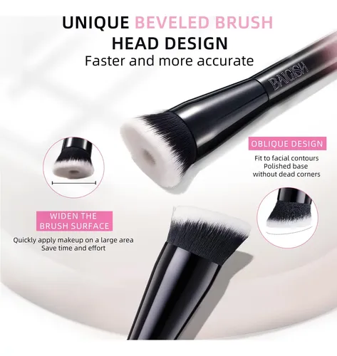 Set De Brochas De Maquillaje Baigish Flat Top Kabuki Con 2 E