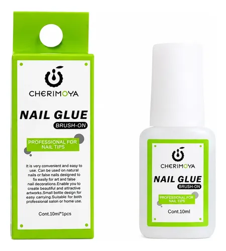 Cherimoya Pegamento Uñas Con Pincel Tips Y Uñas Postizas