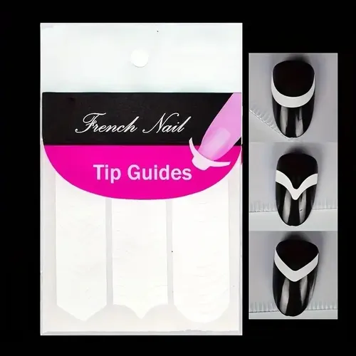 Pack X6 Stickers Stencils Guias Francesitas French Uñas