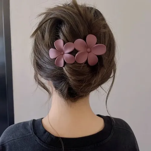 Pinza Para El Pelo Con Estampado Floral Mate, Con Agarre Fue
