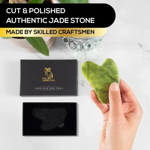 Gua Sha Jade Verde Masaje Facial Antiedad Cuello