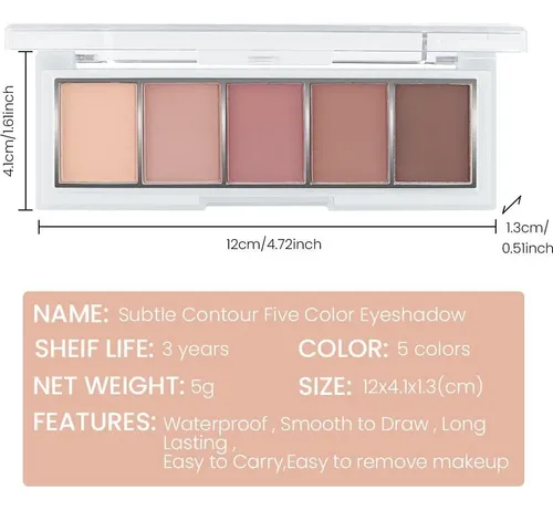 Paleta De Sombras Mate Bdmytkx 5 Colores B04