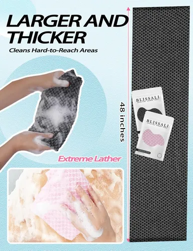 Toallón Exfoliante Premium Negro Para Cuerpo Y Rostro