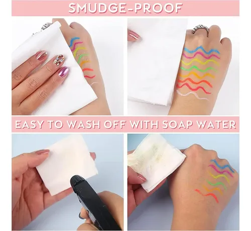 Delineador Uv Glow Neon Blanco 8 Colores