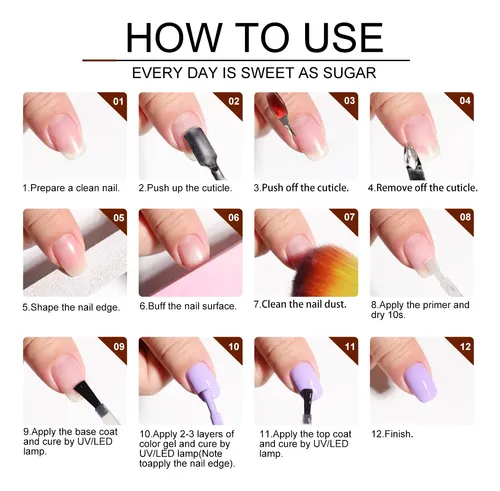 Esmalte De Uñas En Gel De 30 Unidades/6 Colores Con Lámpara