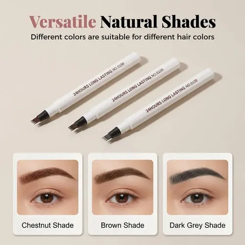 Lápiz De Cejas Microblading 4 Puntas 2026 Marrón Oscuro