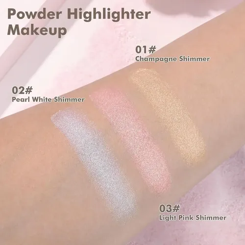 Iluminador Compacto Anwuozu 02 Pearl White Shimmer