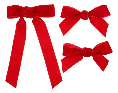 3 Lazos Rojos Para El Pelo, Cintas, Horquillas Para El Pelo,