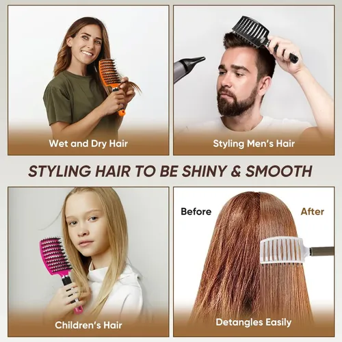 Cepillo De Pelo Kertiberif Boar Bristle Deenredling, Paquete