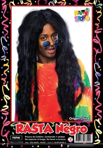 Peluca Rasta – Cotillon Disfraz Color Negro