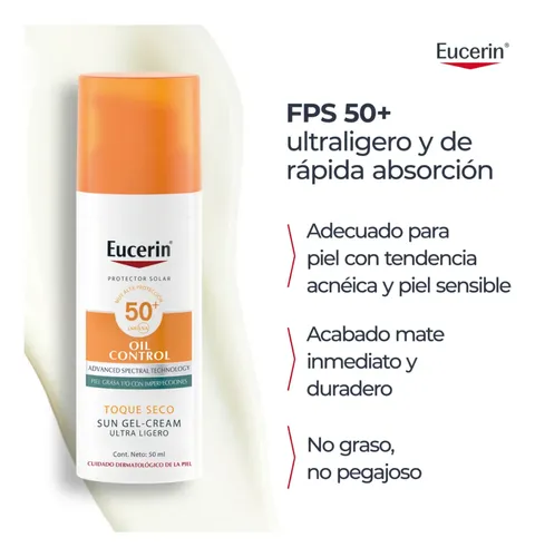 Protector Solar Eucerin Toque Seco Crema-gel Fps50 X 50 Ml