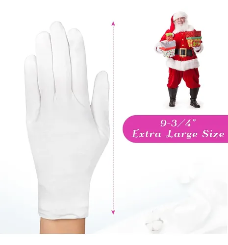 Guantes Algodón Blancos Xl Para Manos Secas Y Spa