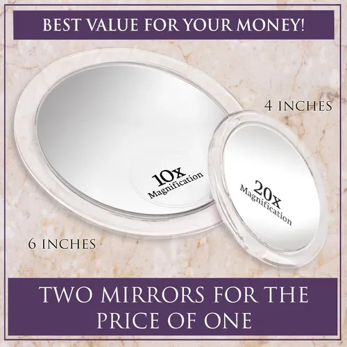 Espejo Con Aumento Mirrorvana 20x Y 10x Set 15cm Y 10cm