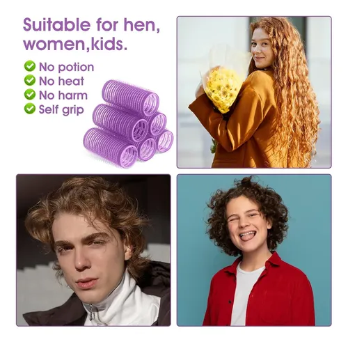 Rulos De Pelo Autoadherentes Con Peine, 18 Unidades, Sin Cal