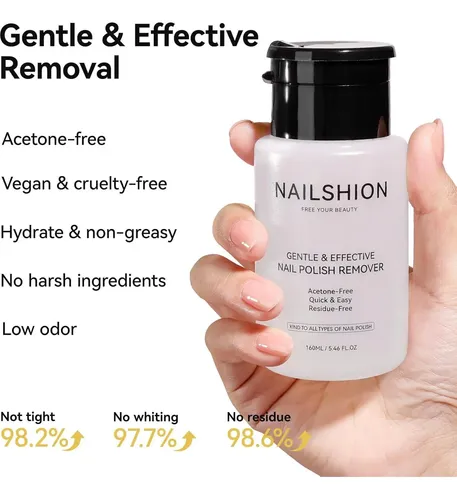 Removedor De Esmalte Sin Acetona Nailshion 160 Ml Rápido
