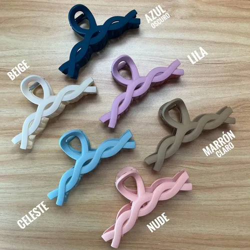 Broche De Pelo Trenzado Pastel Opaco Grande