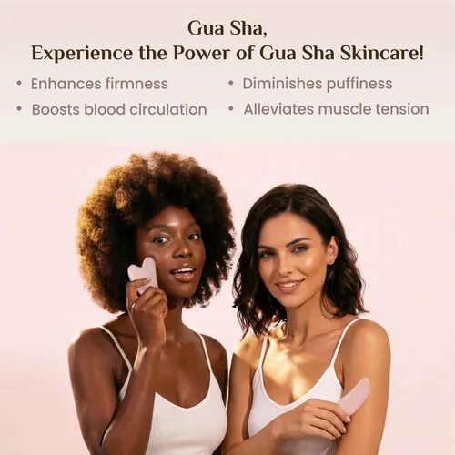 Set 4 Herramientas Gua Sha Rena Chris Piedra Rosa