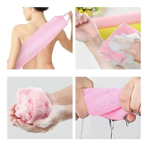 Set Exfoliante Nylon Doble Cara Para Baño Rápido Y Durader