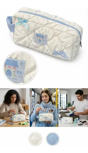 Neceser Acolchado Mujer Grande Estuche Maquillaje Organizado