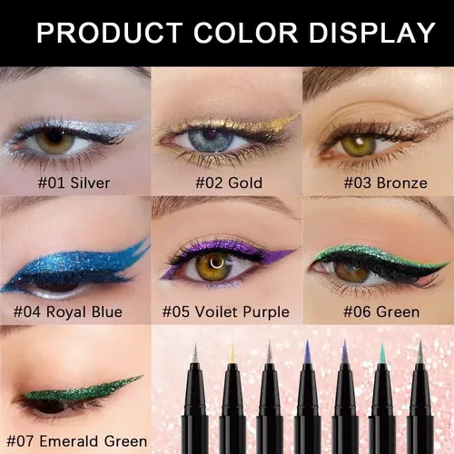 Delineador Líquido Glitter Esmeralda Evpct 1u