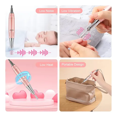 Taladro De Uñas Recargable De 35000 Rpm, Lima E Portátil Par