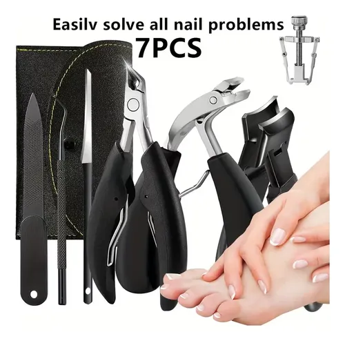 ·kit Cortaúñas De 7 Piezas De Alta Resistencia Con Funda De