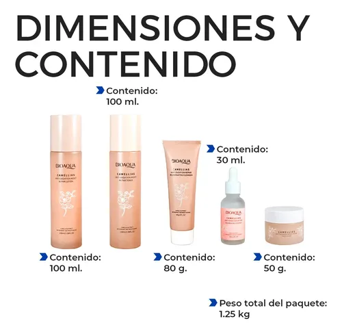 Set De Cuidado Facial Bioaqua Con Extracto De Camellias Kit De Skincare Antioxidante Ideal Para Todo Tipo De Piel