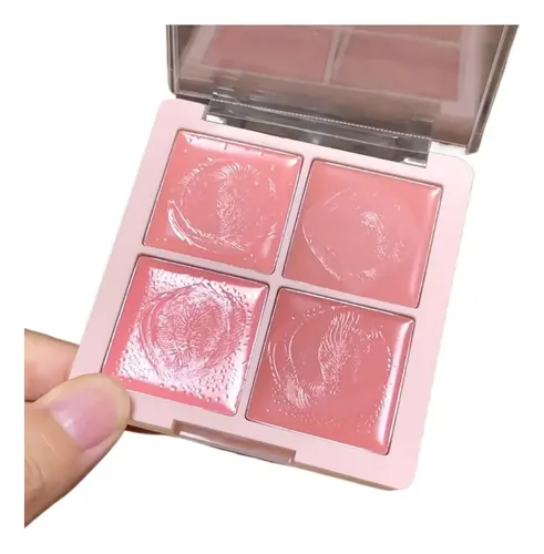 Paleta De 4 Rubores Coreanos Efecto Glow Natural Maquillaje