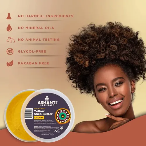 Manteca De Karité Amarilla Cruda Ashanti Naturals 450 Ml Sin