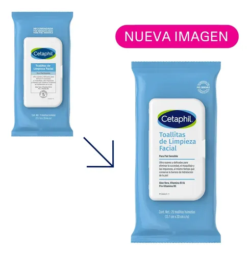Toallitas De Limpieza Facial Para Piel Sensible Cetaphil Desmaquillantes x 25 Unidades