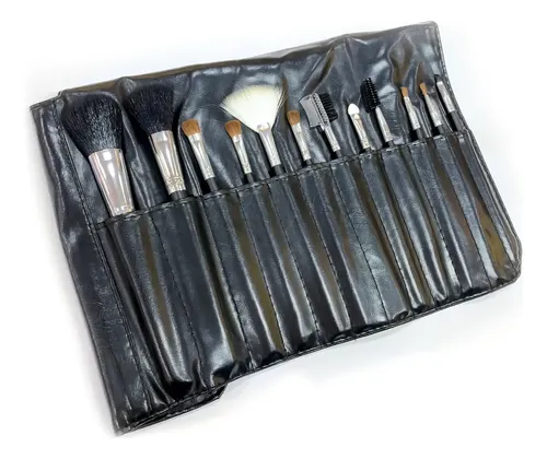 Set De Brochas Y Pinceles Para Maquillaje X 12 P3850 Color Negro